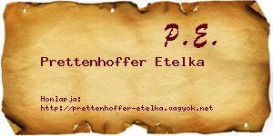 Prettenhoffer Etelka névjegykártya